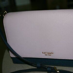 Kate Spade leather shoulder bag, dark blue/lavender/white